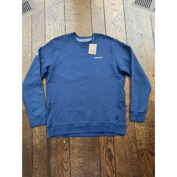 Patagonia Fitz Roy Icon Uprisal Crew Sweatshirt Men’s M / Womens L Blue NWT - Picture 1 of 6